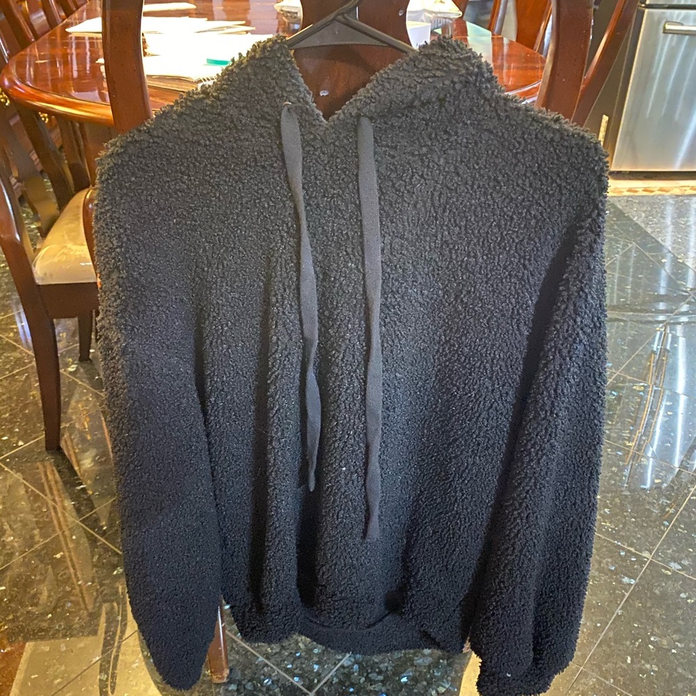 Black sherpa hoodie